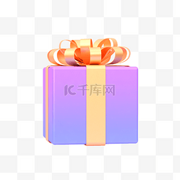 iphone11状图片_紫色渐变简约C4D立体礼盒礼包