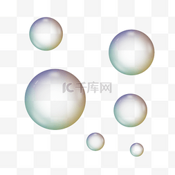五颜六色的透明泡沫浮动元素