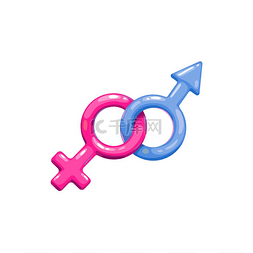 蓝色的箭头图标图片_孤立的男性和女性性别符号。