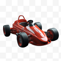 模型3d模型图片_玩具车辆模型3D红色卡丁车