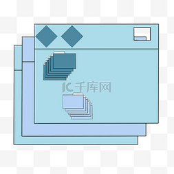 网页透明文件图画创意蓝色