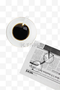 报纸眼镜咖啡