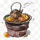 围炉煮茶橘子柿子