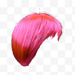造型发型图片_假发女式粉色发型