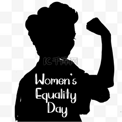 美国女性平等日黑色剪影