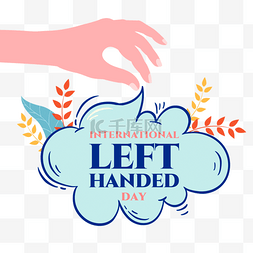 左撇子图片_蓝色对话框植物国际左撇子日