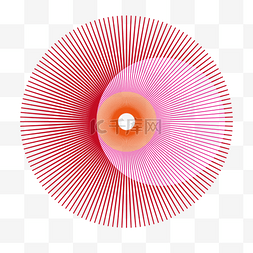 抽象放射光线明艳彩色同心圆圆环