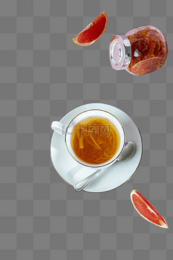 红色西柚茶图片_蜂蜜柚子茶
