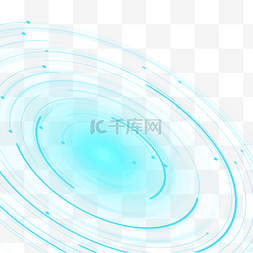 蓝色圆形光效图片_三维光纤抽象蓝色科技圆形光效