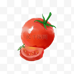 手绘蔬菜番茄图片_手绘水彩番茄蔬菜手账贴纸