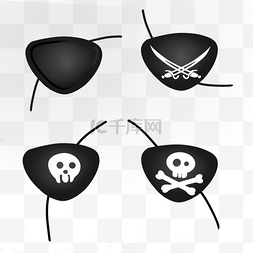 海盗眼罩卡通海盗黑色