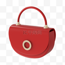 几何女包图片_3d立体红色手提包