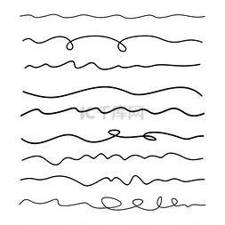 圆弧线图片_一组抽象线条。