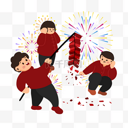 春节新年放鞭炮