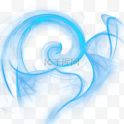 蓝色3d渲染抽象水墨光效