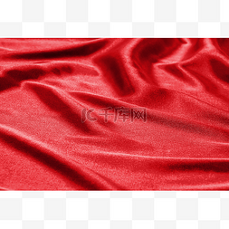 红色绸缎褶皱丝巾