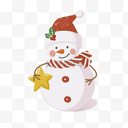 雪人围巾图片_可爱圣诞卡通雪人
