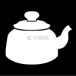 标志茶壶图片_茶壶白色图标.. 茶壶是白色图标。