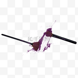 黑色化妆刷刷子紫色粉末