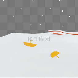 底框图片_3DC4D立体冬天下雪雪景