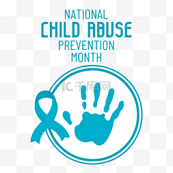 虐待儿童素材图片_手印蓝色全国预防虐待儿童月