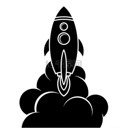 云服务png图片_太空火箭航天飞机标志标识。