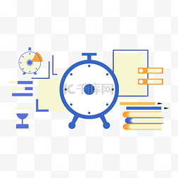 时间管理蓝色钟表