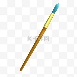 黄色蓝色世界艺术日水彩画笔笔刷