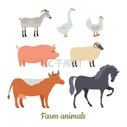 动物卡通牛的集图片_农场动物集。