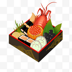 料理食盒图片_日本新年御节日料美食
