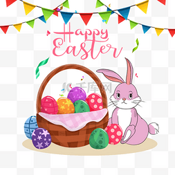 复活节粉红兔子彩蛋
