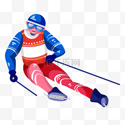 抽象冬季滑雪比赛男子运动员