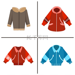 秋季冬季服装图片_五颜六色的冬季夹克。