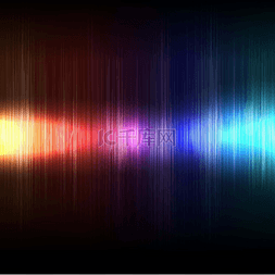 多彩的灯光和音乐波背景矢量