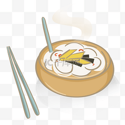 韩式炸年糕图片_年糕汤餐具韩国传统食物插图