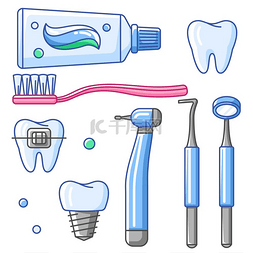 医疗项目图片_医疗牙科设备图标牙科和医疗保健