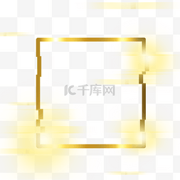金色方形光效边框图片_边框故障方形光效渐变金色