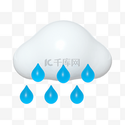 小雨中雨大雨暴雨图片_c4d天气图标大雨