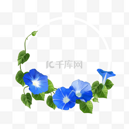 牵牛花背景图片_水彩牵牛花藤蔓卉边框