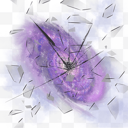 炸裂图片_紫色太空银河玻璃炸裂碎片