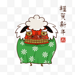 贺卡背景新年图片_新年舞狮日本贺卡祝福用品