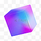 紫色渐变C4D立体酸性几何正方体