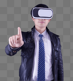 创意人像素材图片_眼镜科技人像VR虚拟体验