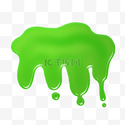 史莱姆元素图片_粘液立体脓液绿色卡通图画创意
