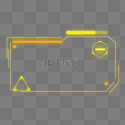 黄色边框线条图片_赛博朋克潮流线条边框