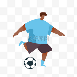 团队对决图片_足球概念比赛运动插画蓝色