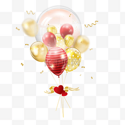 心形彩带图片_生日派对庆祝3d气球束
