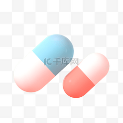轻拟物胶囊图片_3DC4D立体医疗药物胶囊