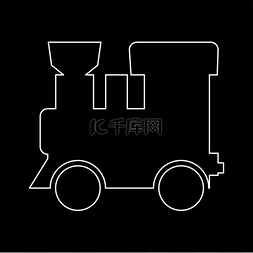 交通运输标志图片_蒸汽机车-火车白色图标。