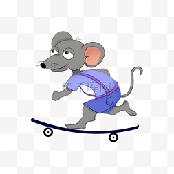卡通滑板素材图片_卡通可爱动物滑板运动